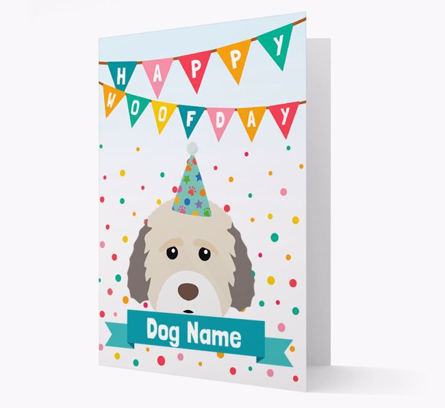 Personalised Card 'Happy Woofday {dogsName}' with {breedCommonName} Icon